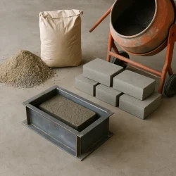 как делать кирпичи из цемента