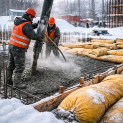 Бетонирование в зимнее время: особенности, риски и решения бетонирование в зимнее время