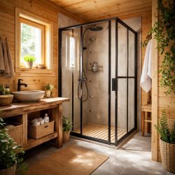 душ внутри дачи