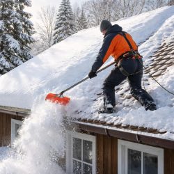 как сбросить снег с крыши
