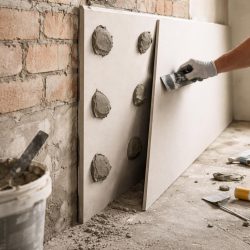 на что клеить гипсокартон к стене