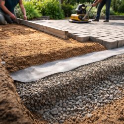 на что лучше класть брусчатку