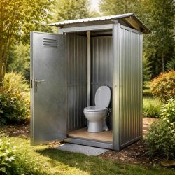 туалет из металла на даче