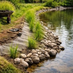 укрепление берегов пруда своими руками