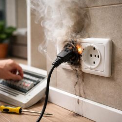 задымилась розетка что делать