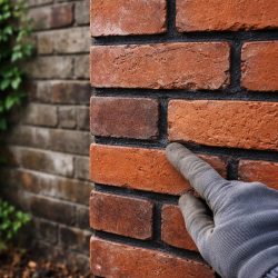 черный шов в кирпичной кладке