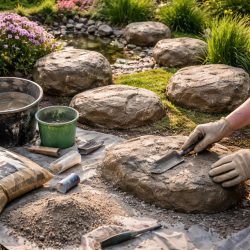 искусственные камни для сада своими руками