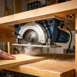 закрепить циркулярную пилу на столе