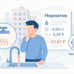 Норма горячей воды на человека без счётчика в 2026 году